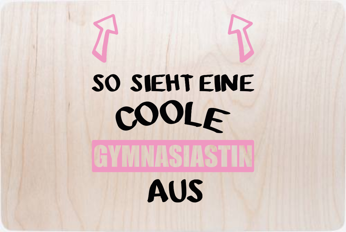Erinnerungsbox Coole Gymnasiastin – Personalisiert mit Name - Holz