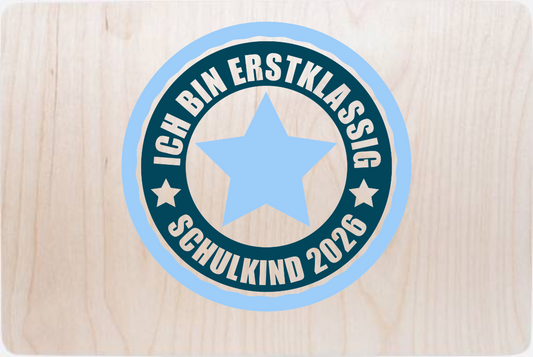 Erinnerungsbox Einschulung 2026 – Ich bin erstklassig - Holz
