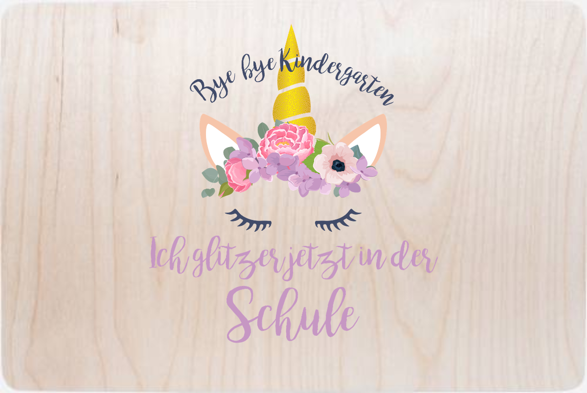 Erinnerungsbox Einschulung – Ich glitzer jetzt in der Schule - Holz