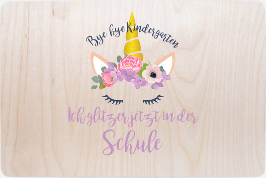 Erinnerungsbox Einschulung – Ich glitzer jetzt in der Schule - Holz