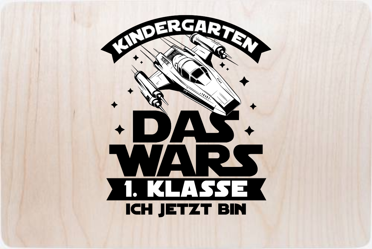 Erinnerungsbox Einschulung: Kindergarten Das wars – mit Name - Holz