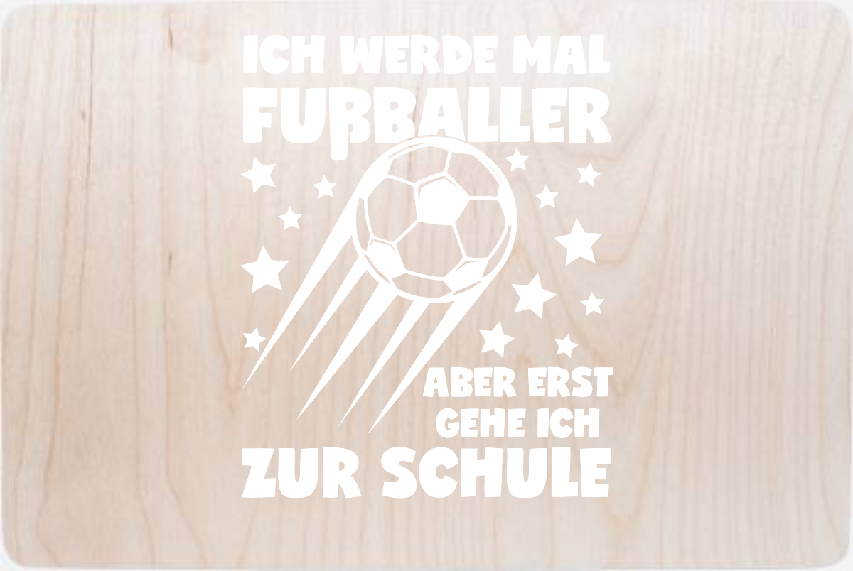 Erinnerungsbox Einschulung mit Name – Erst Schule, dann Fußballer - Holz