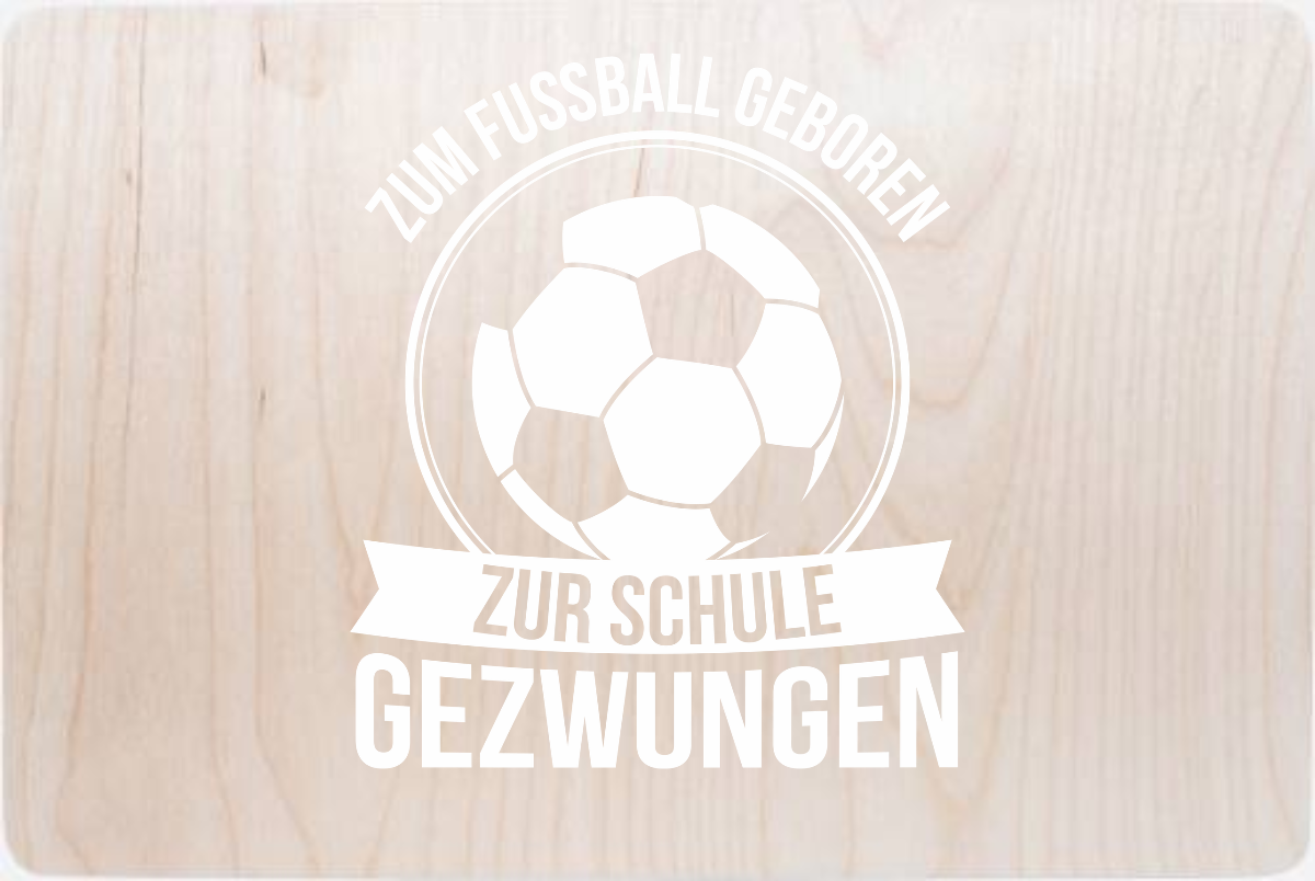 Erinnerungsbox Einschulung – Zum Fußball geboren mit Name - Holz
