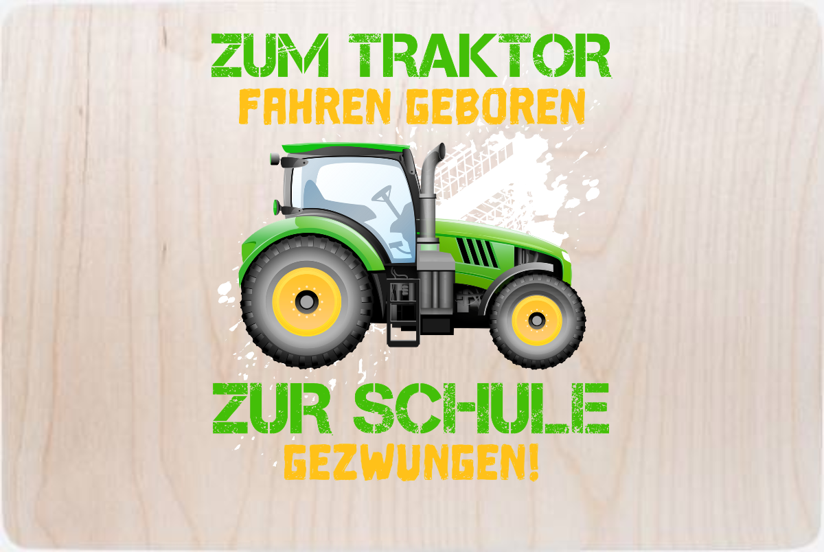 Erinnerungsbox Einschulung: Zum Traktor fahren geboren – mit Name - Holz