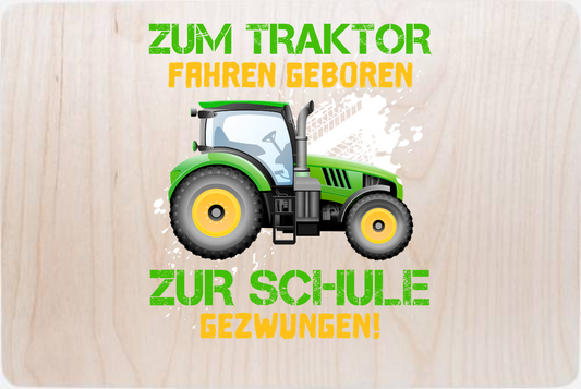 Erinnerungsbox Einschulung: Zum Traktor fahren geboren – mit Name - Holz