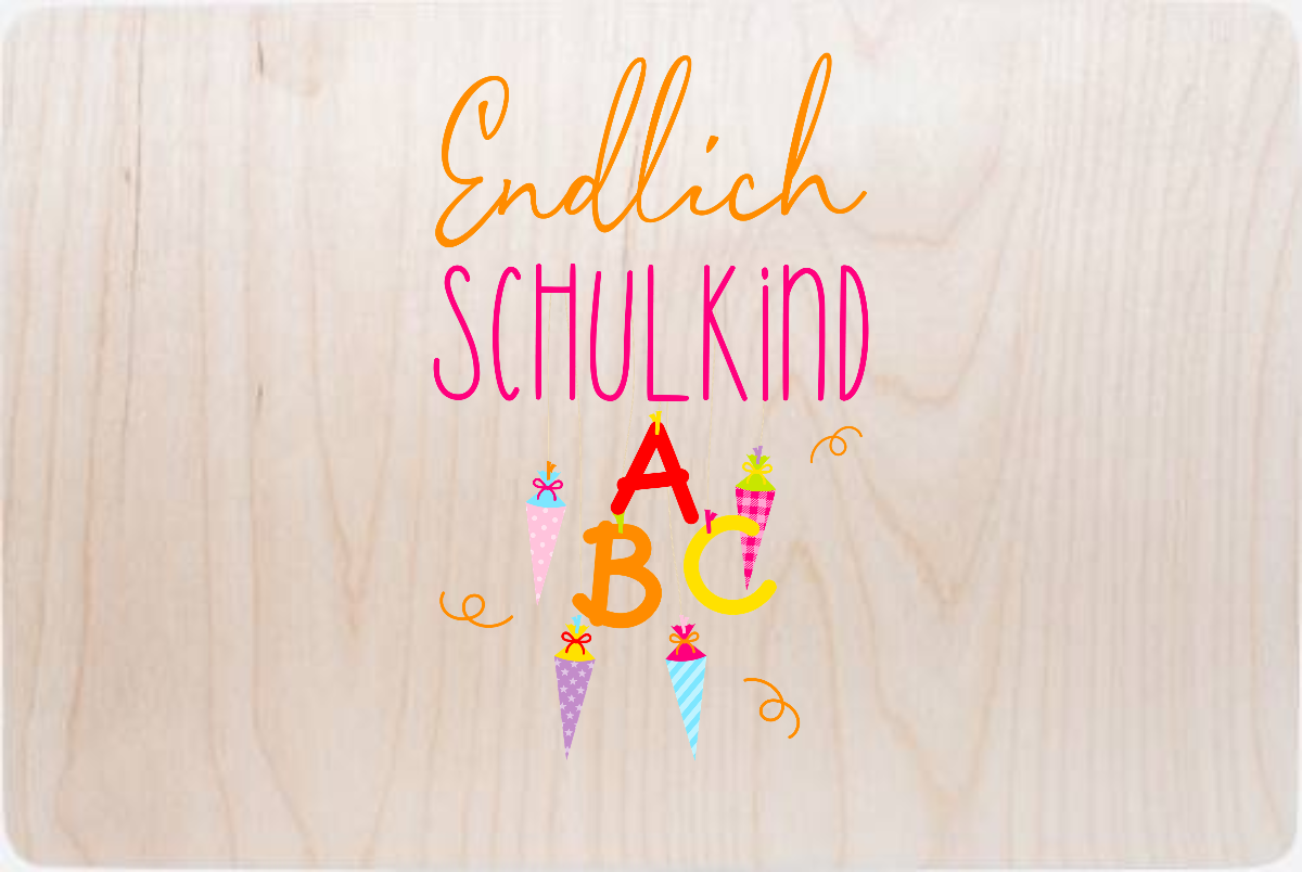 Erinnerungsbox Endlich Schulkind – Personalisiert mit Name - Holz
