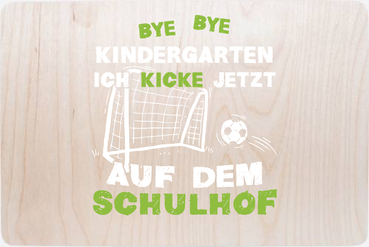 Erinnerungsbox Fußball Schulkind - Bye Bye Kindergarten - Holz