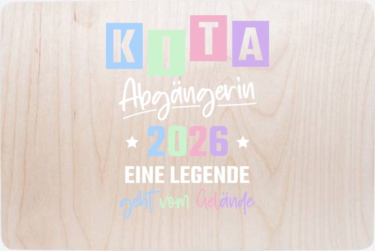 Erinnerungsbox Kita Abgängerin 2026 – Eine Legende geht - Holz