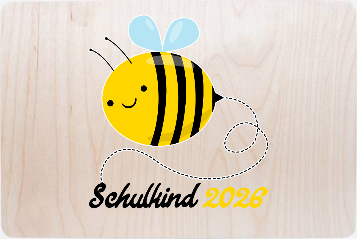 Erinnerungsbox Schulkind 2026 Biene – Geschenk zur Einschulung - Holz