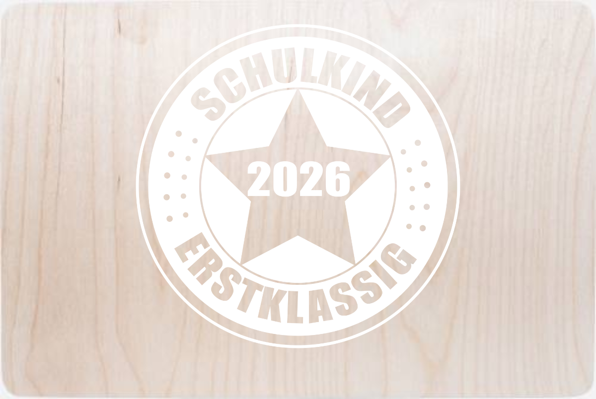 Erinnerungsbox Schulkind 2026 Erstklassig personalisiert - Holz