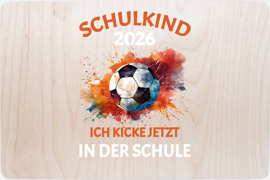 Erinnerungsbox Schulkind 2026 Fußball – Personalisiert - Holz