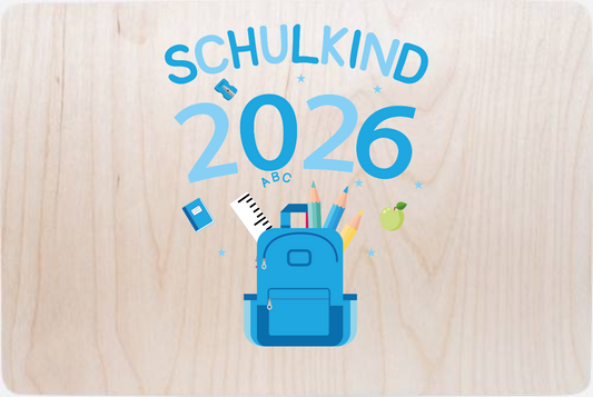 Erinnerungsbox Schulkind 2026 – Personalisiert mit Name - Holz