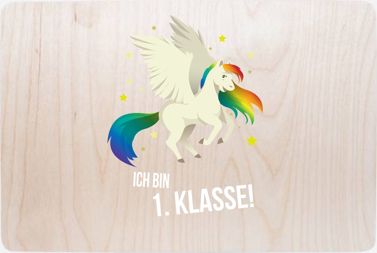 Erinnerungsbox zur Einschulung – Ich bin 1. Klasse mit Name - Holz