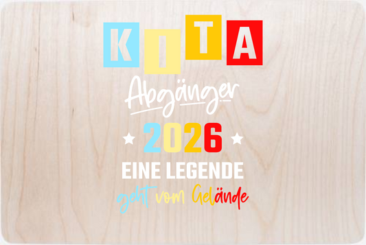 Erinnerungsbox zur Einschulung – Kita Abgänger 2026 Legende - Holz