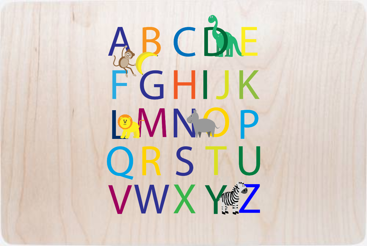 Erinnerungsbox zur Einschulung mit Namen – ABC Motiv - Holz