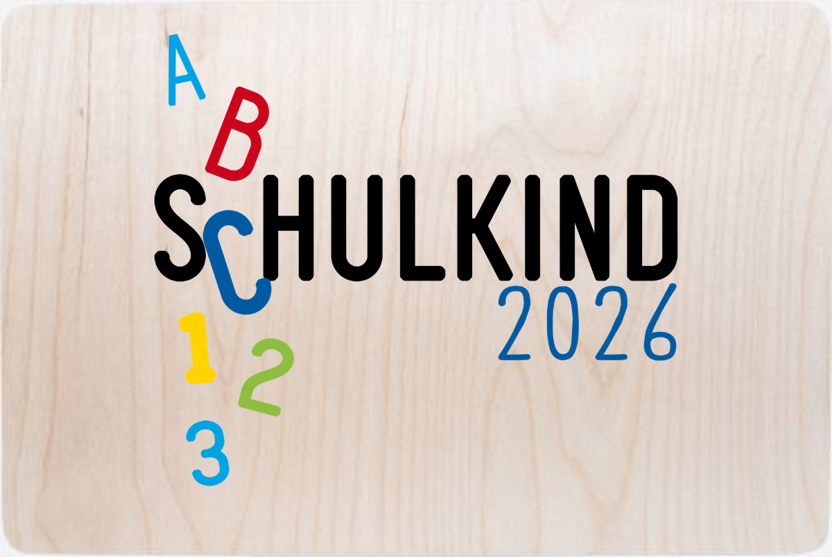 Erinnerungsbox zur Einschulung – Schulkind 2026 ABC Blau - Holz