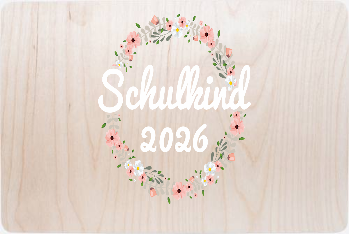 Erinnerungsbox zur Einschulung – Schulkind 2026 mit Name - Holz