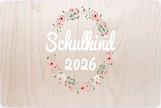 Erinnerungsbox zur Einschulung – Schulkind 2026 mit Name - Holz