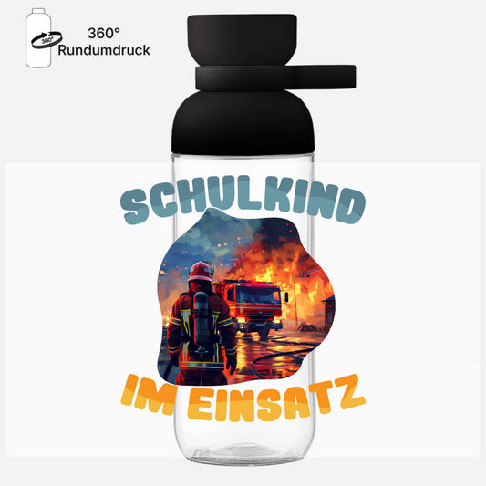 Feuerwehr Trinkflasche zur Einschulung – Schulkind im Einsatz - Nordic Black