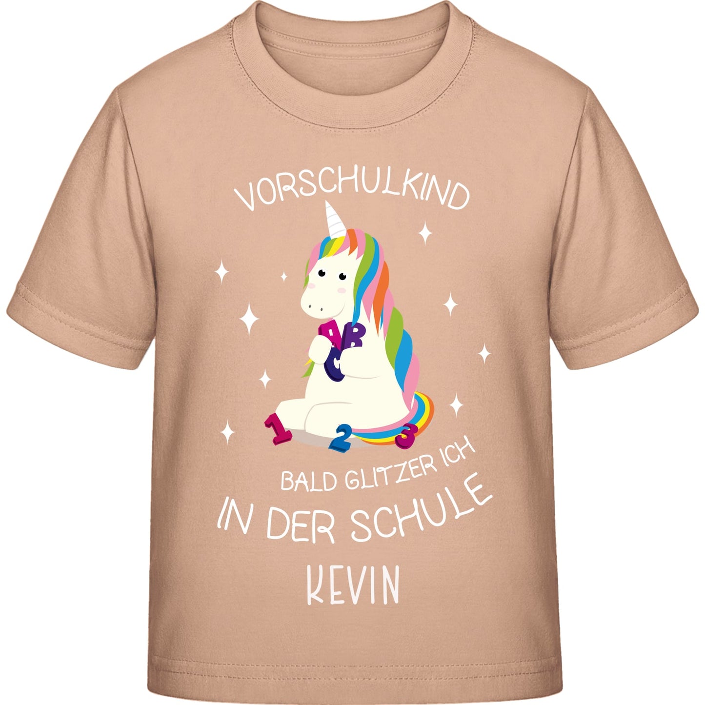 Mädchen T-Shirt Einschulung Einhorn – Vorschulkind Glitzer-Spruch