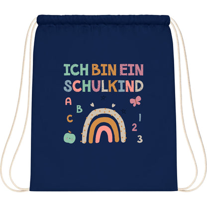 Turnbeutel Einschulung Schulkind – Regenbogen mit ABC & Zahlen
