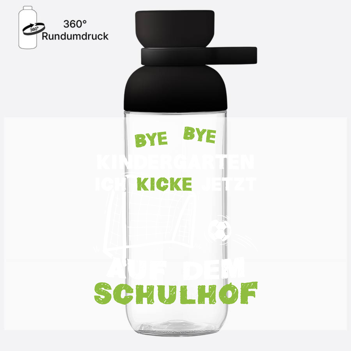 Fußball Trinkflasche Einschulung – Bye Bye Kindergarten - Nordic Black