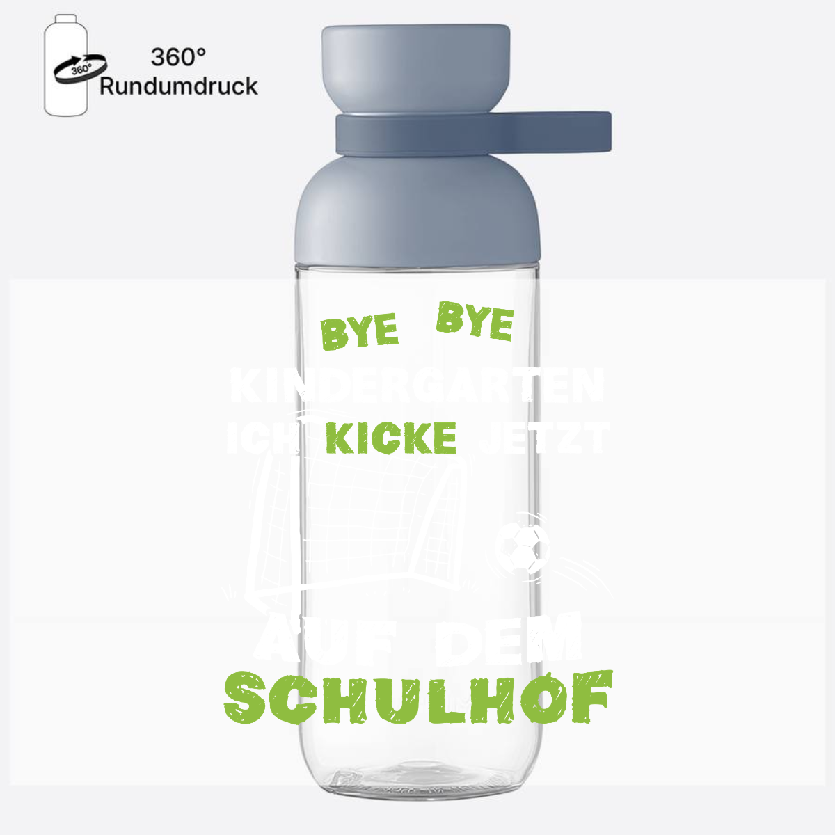 Fußball Trinkflasche Einschulung – Bye Bye Kindergarten - Nordic Blue