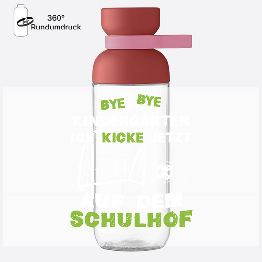 Fußball Trinkflasche Einschulung – Bye Bye Kindergarten - Vivid Mauve