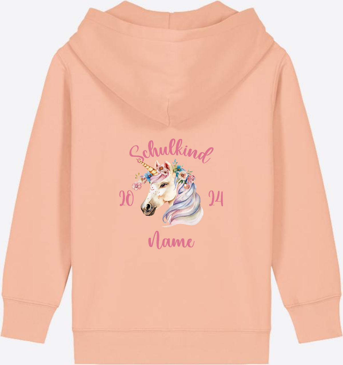 Geschenk zur Einschulung Mädchen: Personalisierter Zip-Hoodie - Fraiche Peche