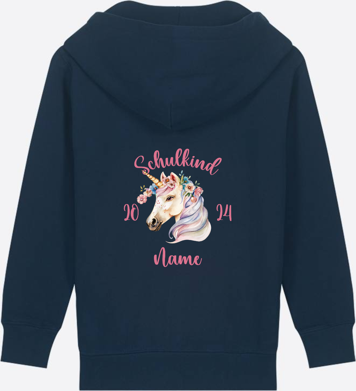 Geschenk zur Einschulung Mädchen: Personalisierter Zip-Hoodie - French Navy