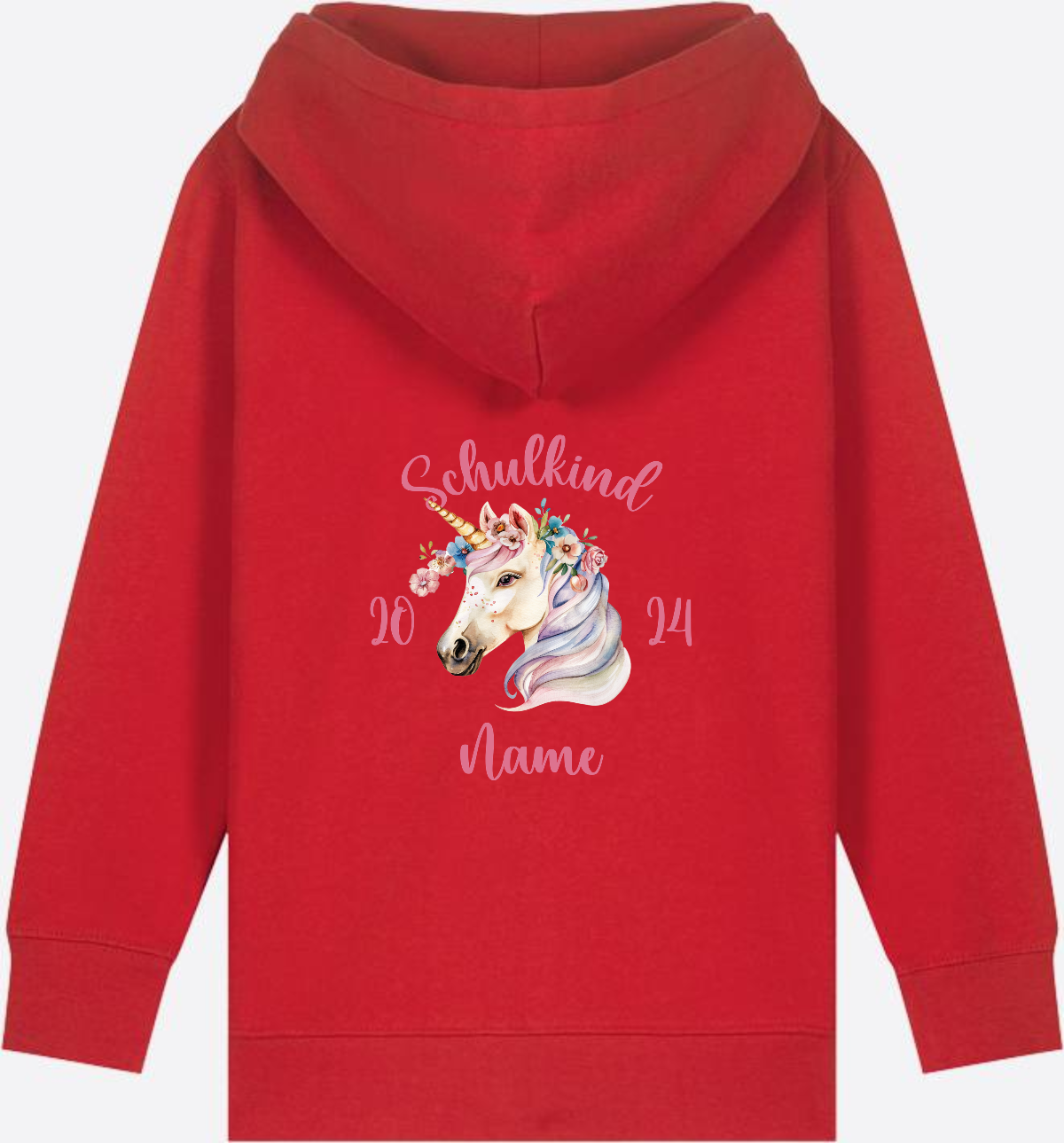 Geschenk zur Einschulung Mädchen: Personalisierter Zip-Hoodie - Red