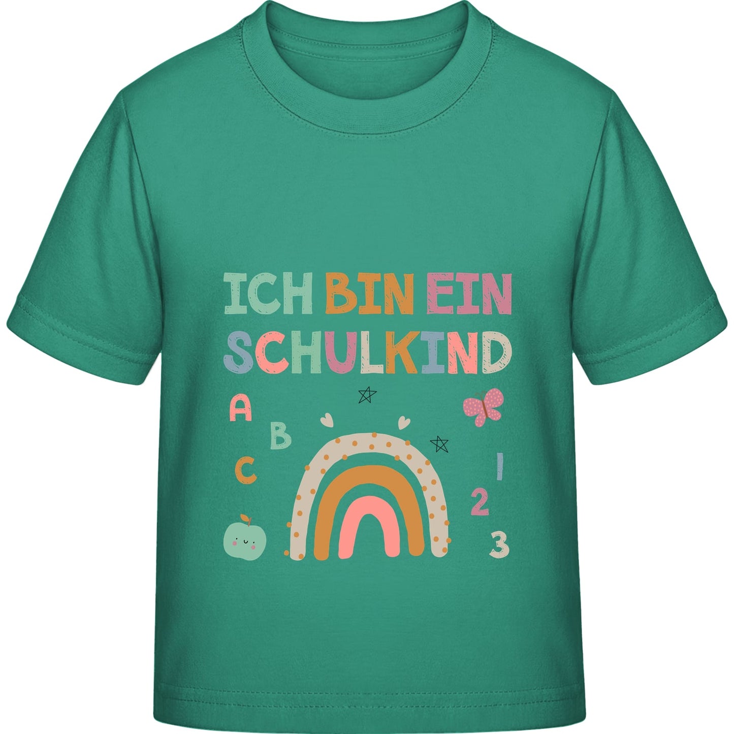 Kinder T-Shirt Einschulung Regenbogen – Ich bin ein Schulkind