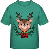 Kinder T-Shirt Weihnachten Rentier – Niedliches Kranz-Motiv