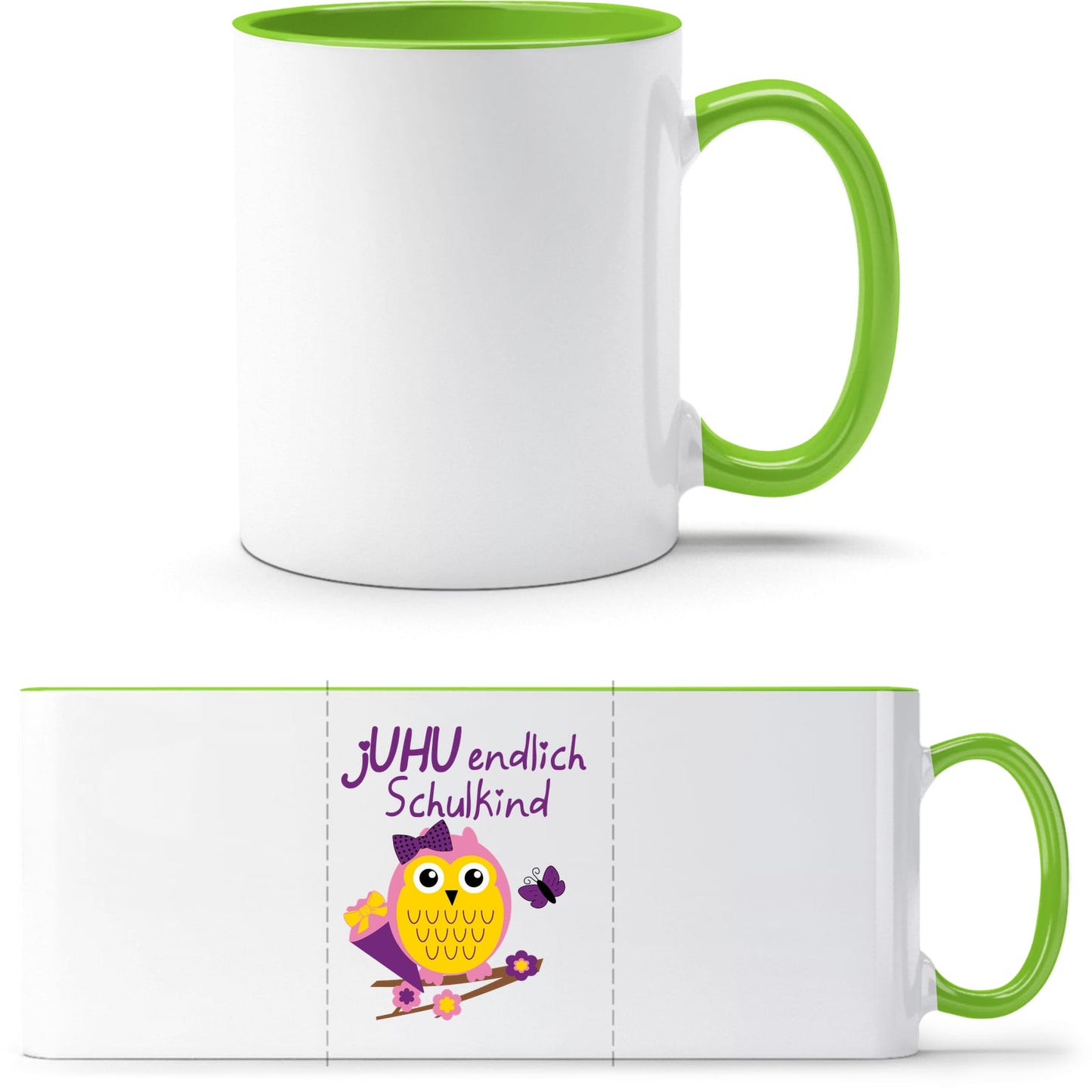 Tasse Einschulung Eule Mädchen – Juhu endlich Schulkind