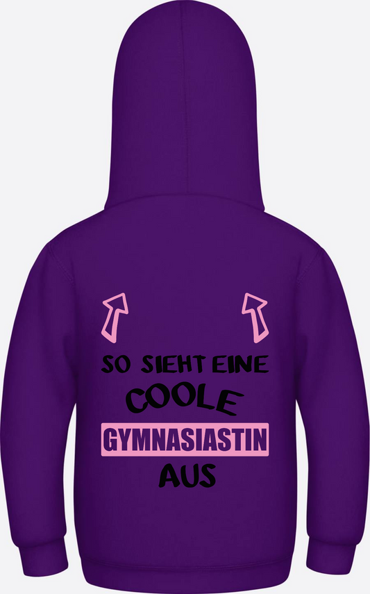 Hoodie "Coole Gymnasiastin" mit Namen | Geschenk zum Schulstart - Purple