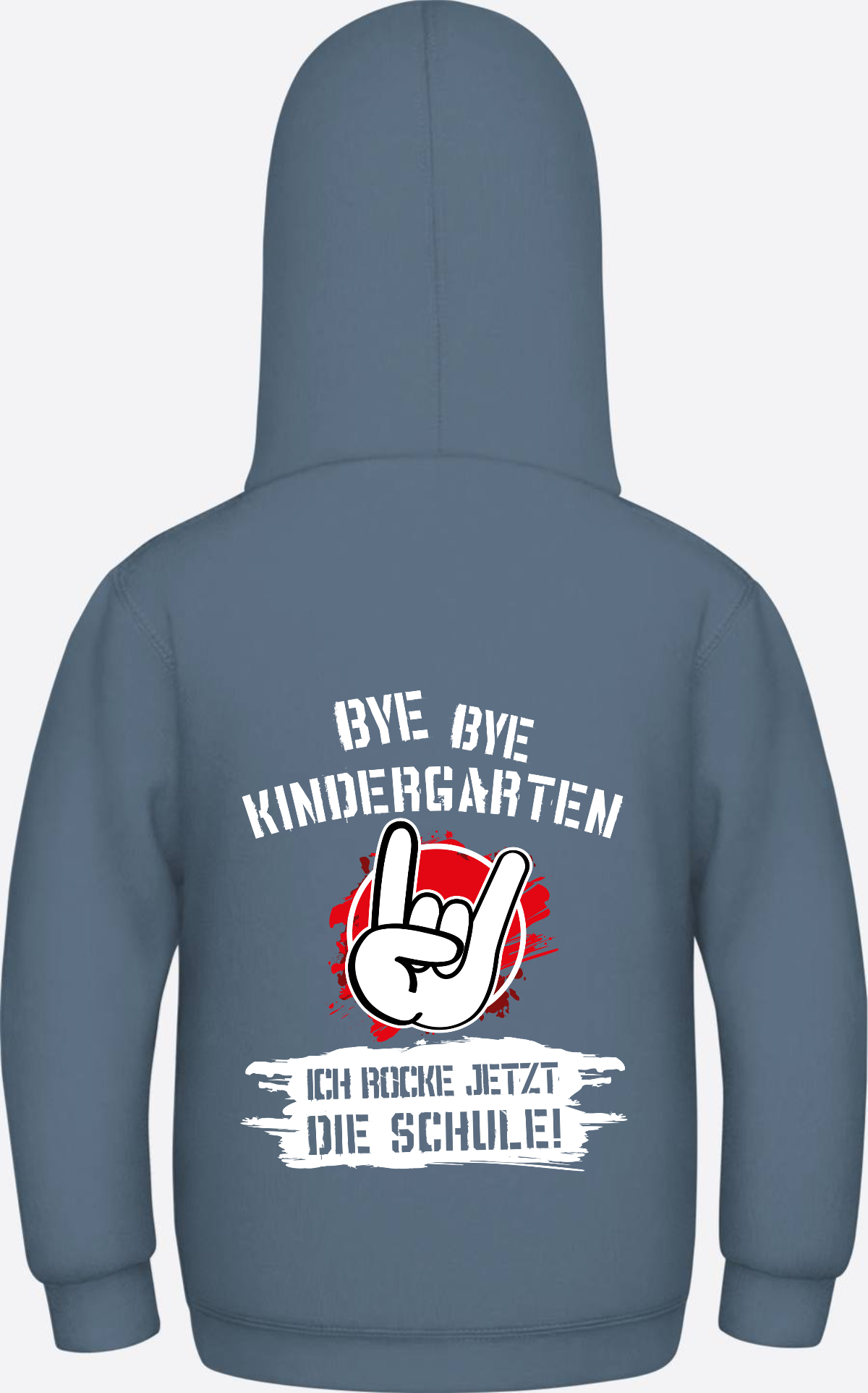 Hoodie Einschulung: Bye Bye Kindergarten, ich rocke die Schule - Airforce Blue