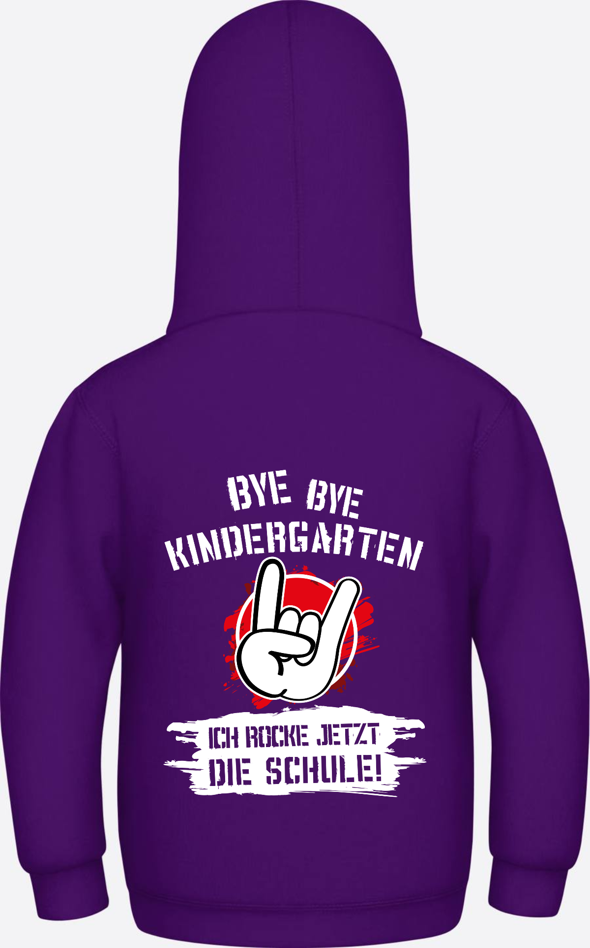Hoodie Einschulung: Bye Bye Kindergarten, ich rocke die Schule - Purple