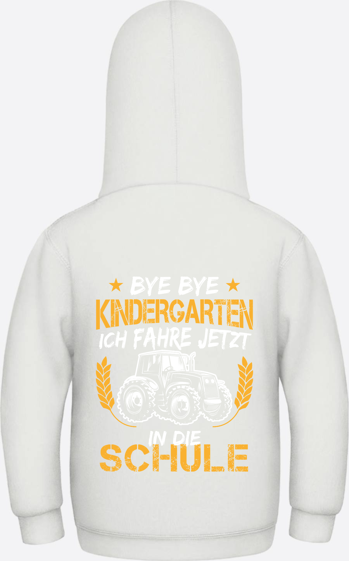 Hoodie Einschulung: Bye Bye Kindergarten Traktor - Ash