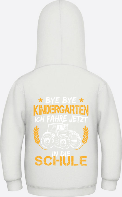 Hoodie Einschulung: Bye Bye Kindergarten Traktor - Ash