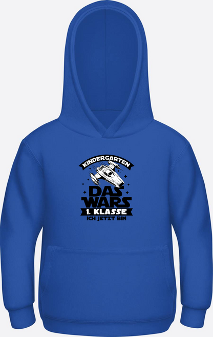 Hoodie Einschulung: Kindergarten Das wars – 1. Klasse - Royal Blue Herzseite