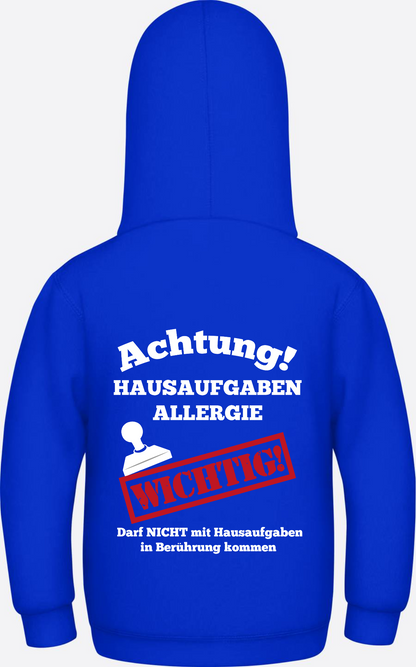 Hoodie Hausaufgaben Allergie – Lustiges Einschulungsgeschenk - Bright Royal
