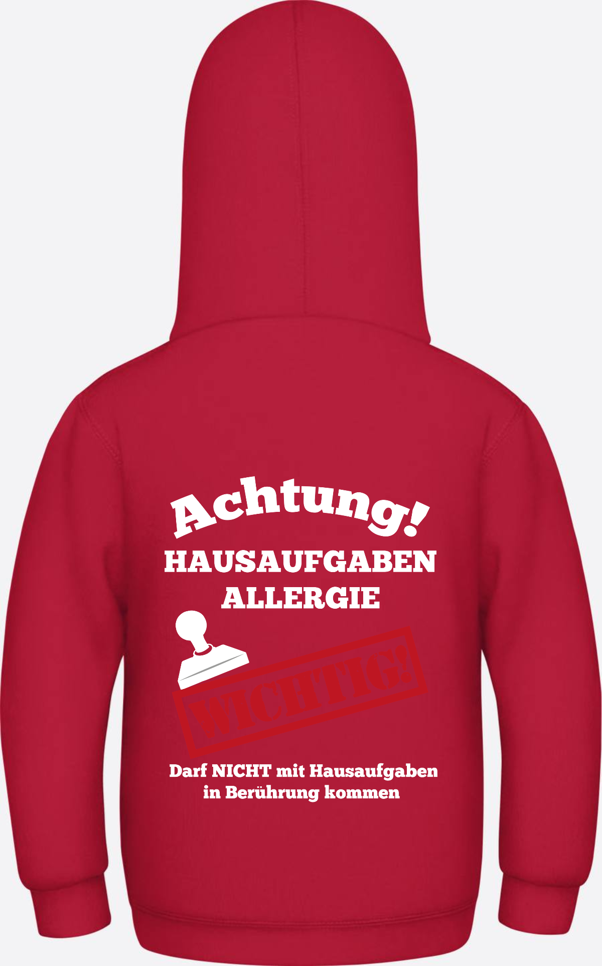 Hoodie Hausaufgaben Allergie – Lustiges Einschulungsgeschenk - Fire Red