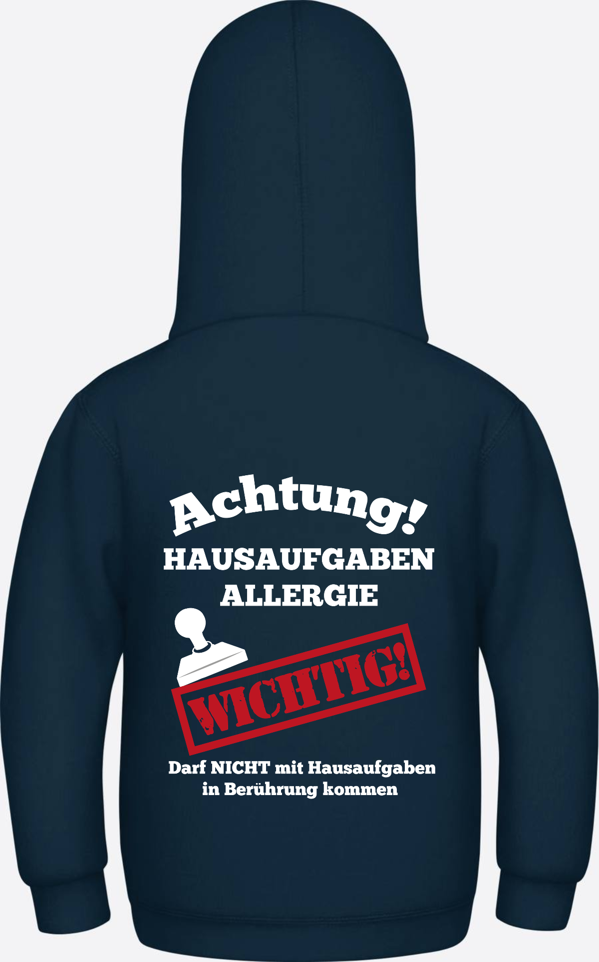 Hoodie Hausaufgaben Allergie – Lustiges Einschulungsgeschenk - New French Navy