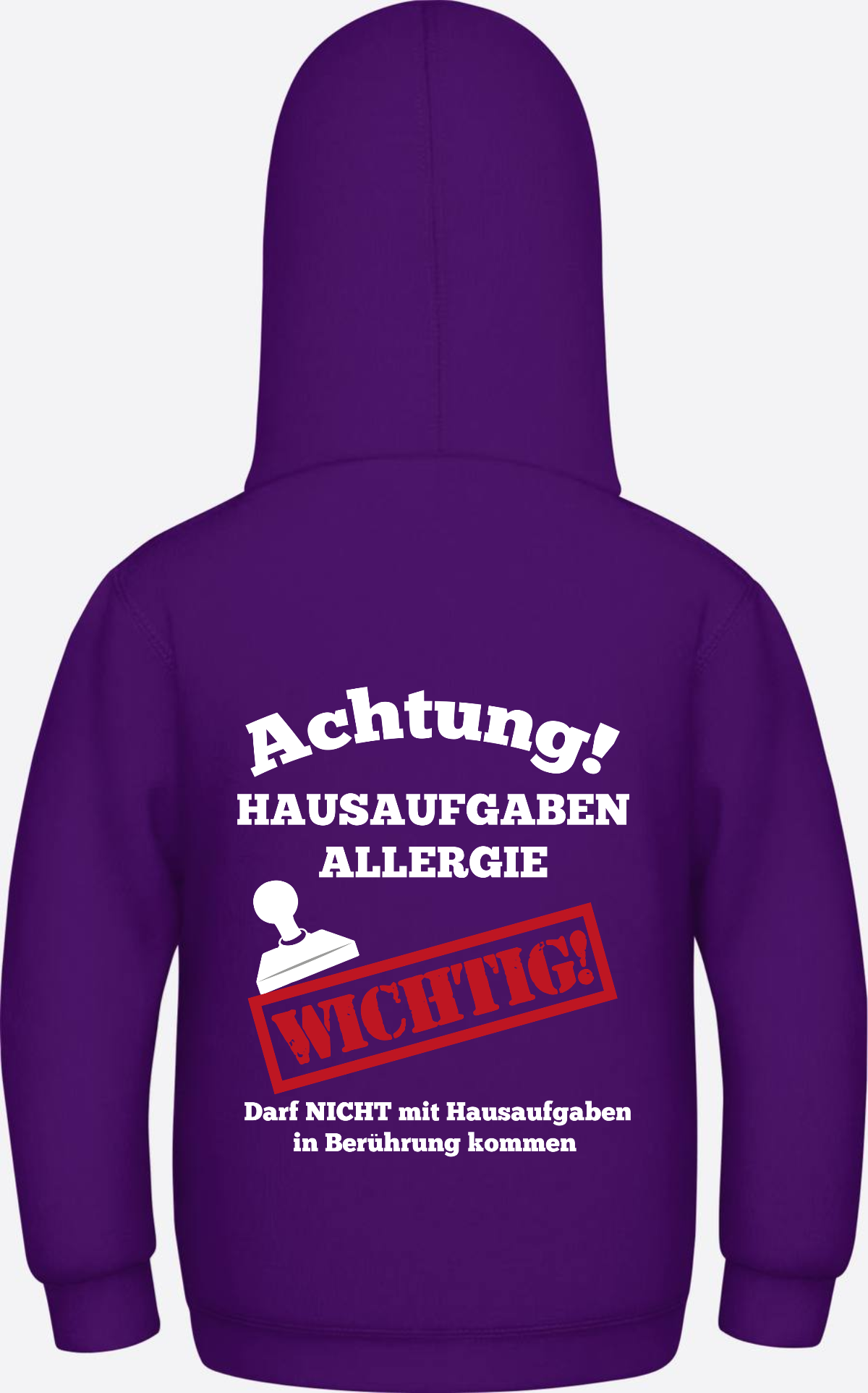 Hoodie Hausaufgaben Allergie – Lustiges Einschulungsgeschenk - Purple