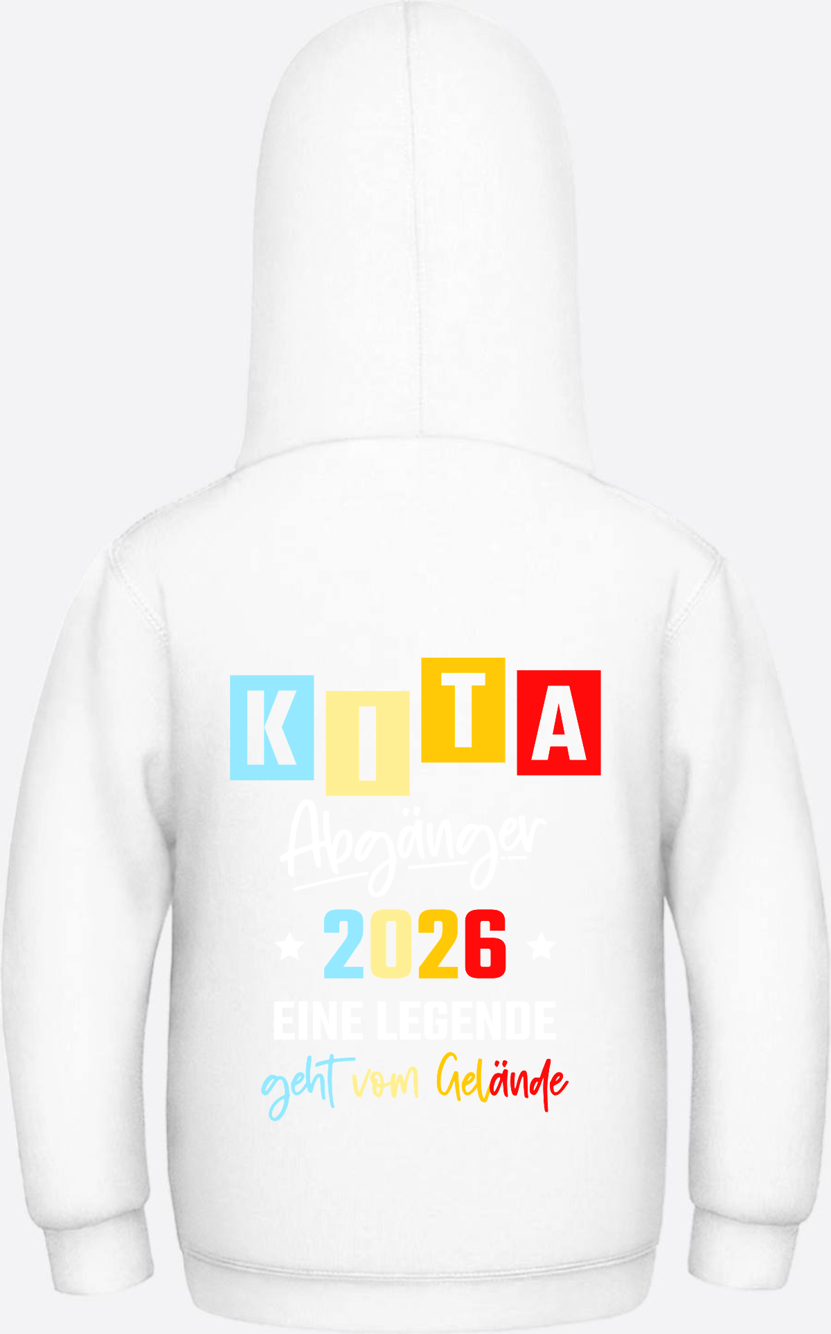 Hoodie Kita Abgänger 2026 - Eine Legende | Personalisiert - Arctic White