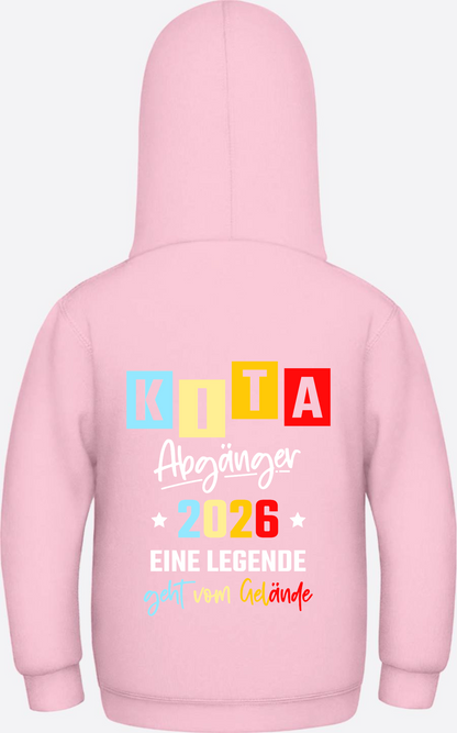 Hoodie Kita Abgänger 2026 - Eine Legende | Personalisiert - Baby Pink