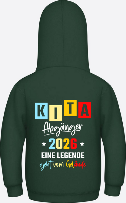 Hoodie Kita Abgänger 2026 - Eine Legende | Personalisiert - Bottle Green