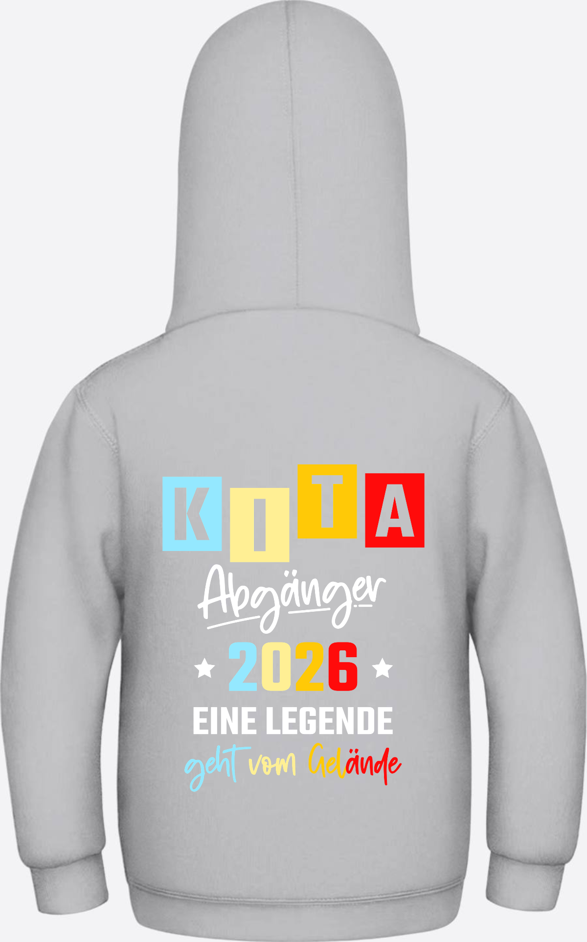 Hoodie Kita Abgänger 2026 - Eine Legende | Personalisiert - Heather Grey