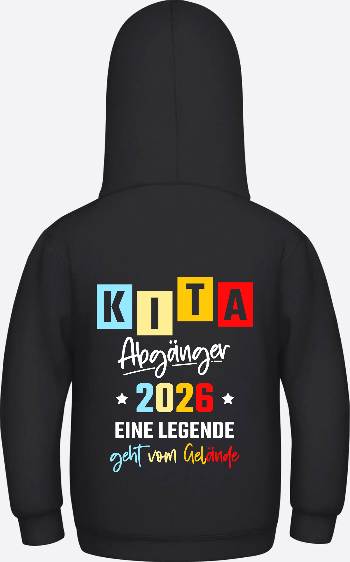 Hoodie Kita Abgänger 2026 - Eine Legende | Personalisiert - Jet Black