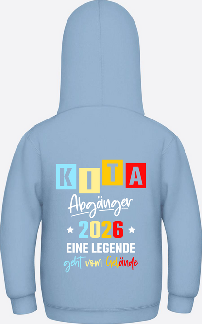 Hoodie Kita Abgänger 2026 - Eine Legende | Personalisiert - Sky Blue